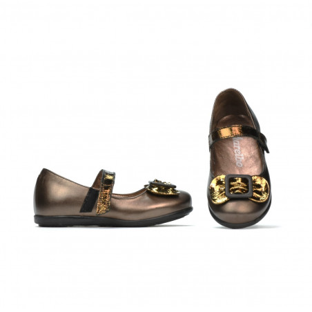 Kleinkinder Schuhe 67c perlmutt kombiniert hellbraun