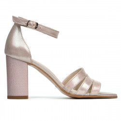 Damen Sandalen 1277 in satinierter Puderfarbe