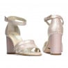 Damen Sandalen 1277 in satinierter Puderfarbe