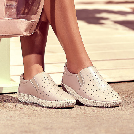 Damen-/Jugendliche Mokassins 689 beige01