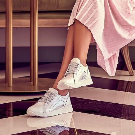 Damen Sport/Freizeitschuhe 6010 Perlmuttweiß kombiniert