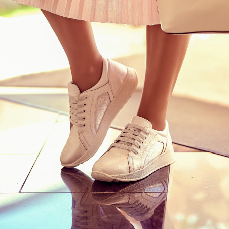 Damen Sport/Freizeitschuhe 6010 Perlmuttweiß kombiniert