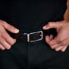 Herrengürtel 35b zweifarbig schwarz+braun