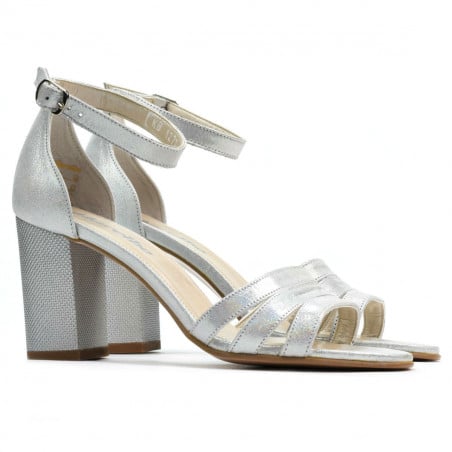 Damensandalen 1277 silber satiniert