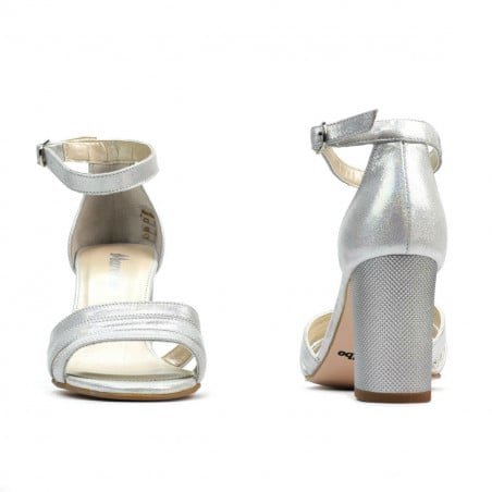Damensandalen 1277 silber satiniert