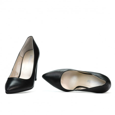 Elegante Damenschuhe 1261 schwarzer Satin