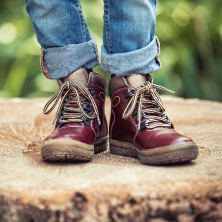 Kinderstiefel 3006 Bordeaux kombiniert lifestyle