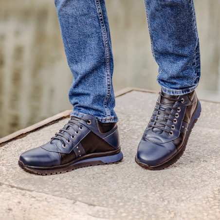 Casual Herrenschuhe 4110 Indigo+Schwarz