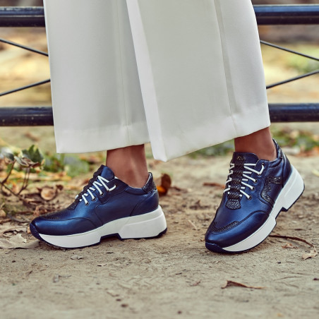 Damen-Sportschuhe 6019 in Perlmutt-Indigo kombiniert lifestyle