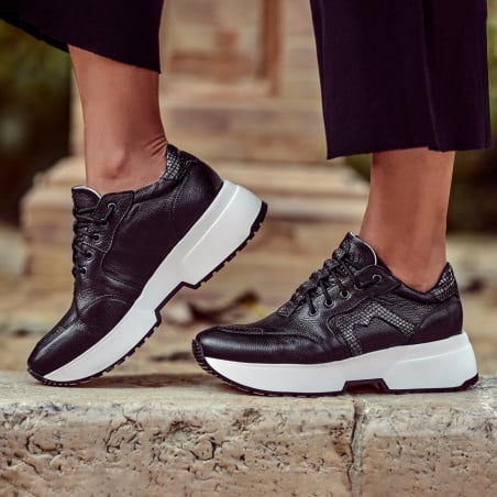 Damen Sneaker 6019 schwarz kombiniert