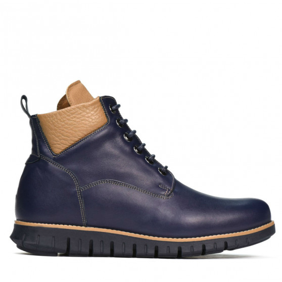 Herrenschuhe 4108 Indigo+Braun