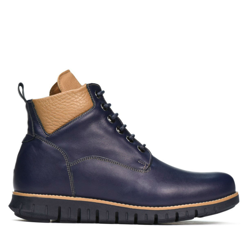 Herrenschuhe 4108 Indigo+Braun