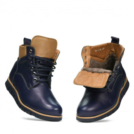 Herrenschuhe 4108 Indigo+Braun
