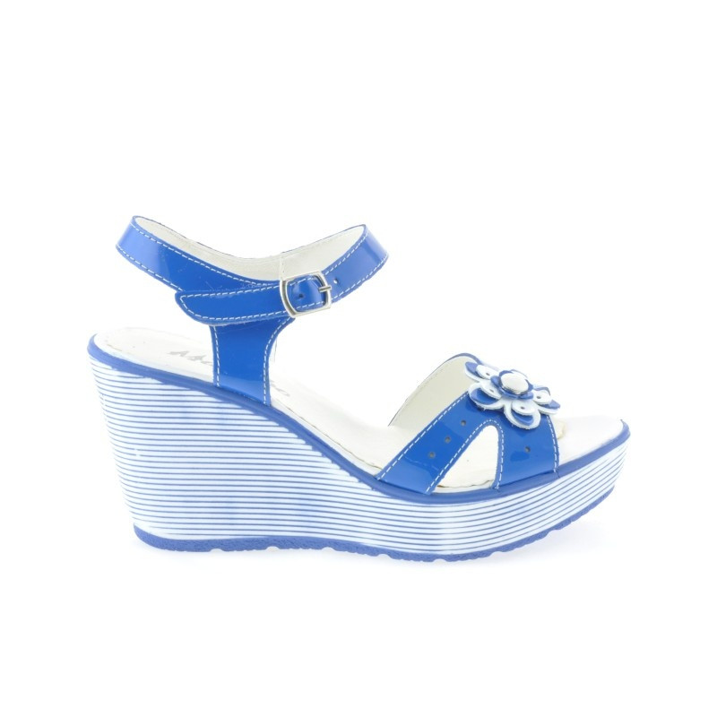 Damensandalen 5006 blau Lack