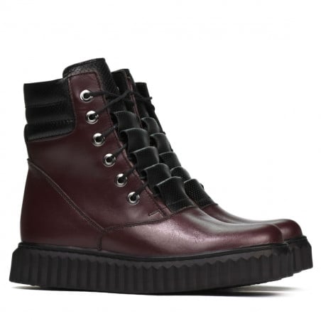 Damenstiefel 3343 bordeaux kombiniert