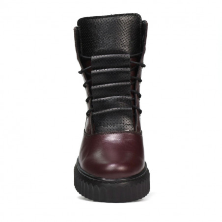 Damenstiefel 3343 bordeaux kombiniert