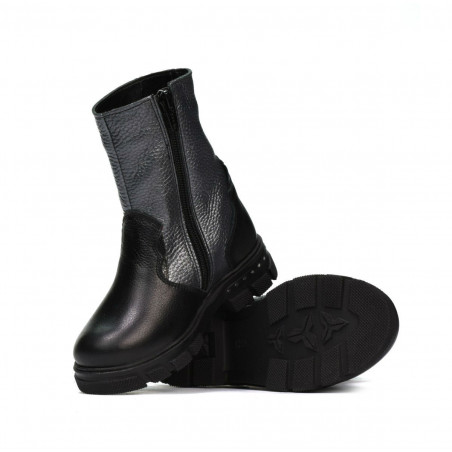 Kleine Kinderstiefel 103c schwarz+anthrazit