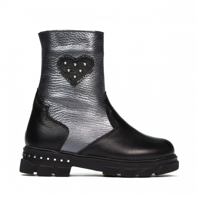 Kleine Kinderstiefel 103c schwarz+anthrazit