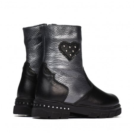 Kleine Kinderstiefel 103c schwarz+anthrazit