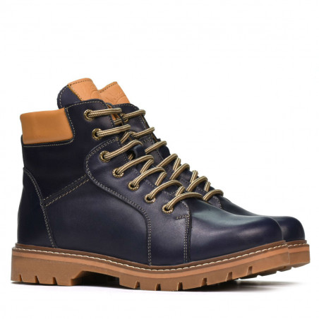 Jugendstiefel 439-1 Indigo+Braun