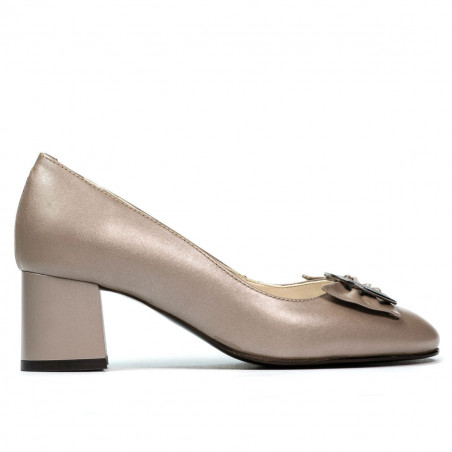 Elegante Damenschuhe 1274 Cappuccino Perlmutt