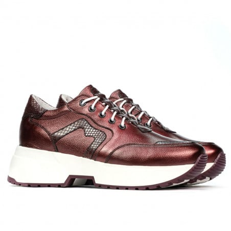 Damen-Sportschuhe 6019 bordeaux perlmutt kombiniert