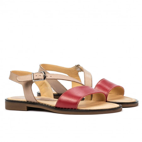 Damensandalen 5070 rot+puder