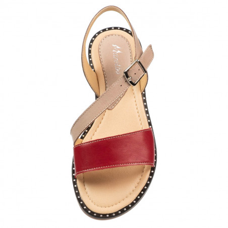 Damensandalen 5070 rot+puder