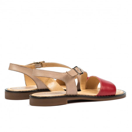 Damensandalen 5070 rot+puder
