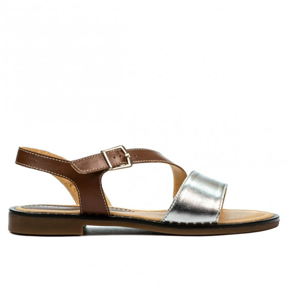 Damensandalen 5070 braun+silber Damensandalen 5070 braun+silber