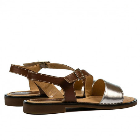 Damensandalen 5070 braun+silber