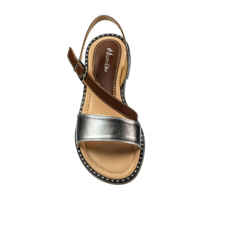 Damensandalen 5070 braun+silber