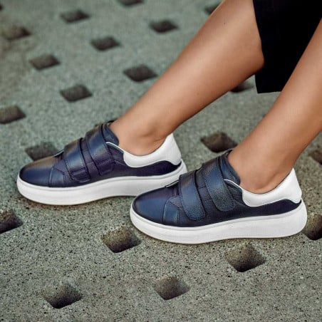 Damensportschuhe 6008sc Indigo+Weiß