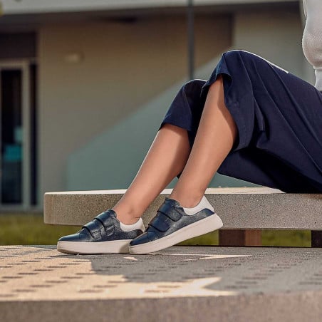 Damensportschuhe 6008sc Indigo+Weiß