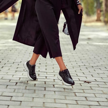 Damen Sneaker 6019 schwarz kombiniert