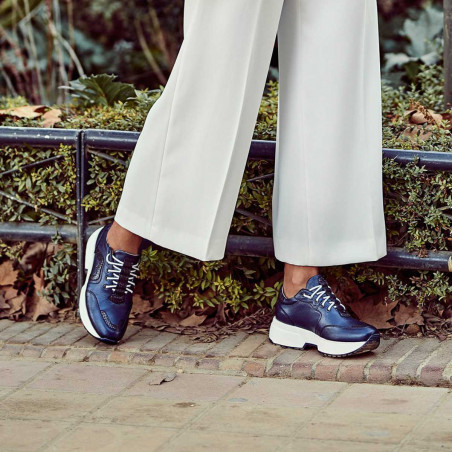 Damen-Sportschuhe 6019 in Perlmutt-Indigo kombiniert