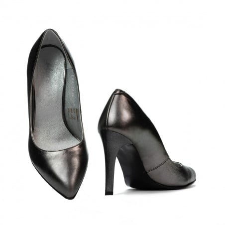 Damen elegante Schuhe 1276 silber schimmernd