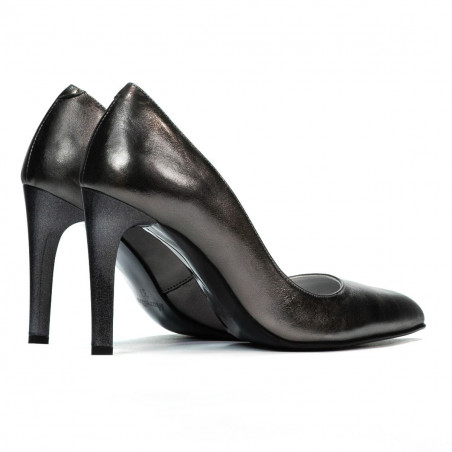 Damen elegante Schuhe 1276 silber schimmernd