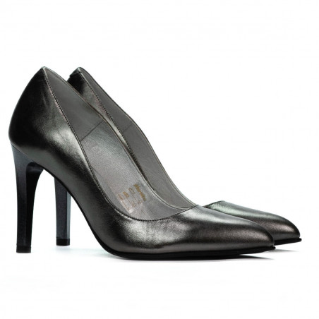 Damen elegante Schuhe 1276 silber schimmernd