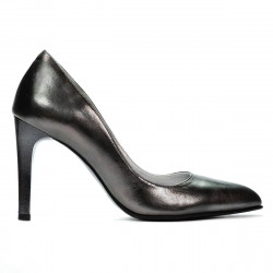 Damen elegante Schuhe 1276 silber schimmernd