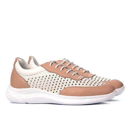 Damen-Sportschuhe 6024 Puder+Weiß