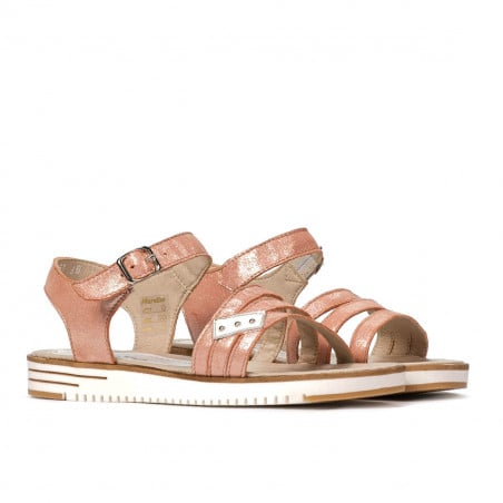 Damen Sandalen 5067 Perlmutt Rosa kombiniert