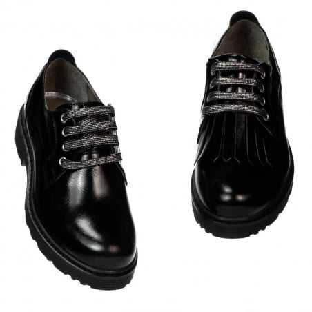 Damen Freizeitschuhe 6025 Lack Schwarz