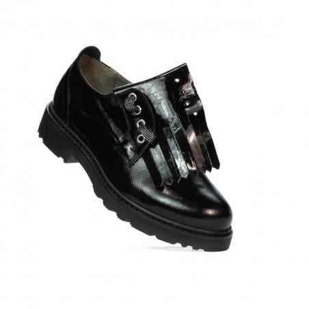 Damen Freizeitschuhe 6025 Lack Schwarz