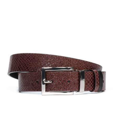 Damen Gürtel 19m schwarz+python bordo (zweifarbig)