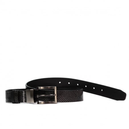 Damen Gürtel 18m schwarz+schwarzer Python
