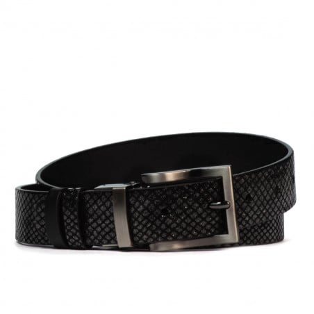 Damen Gürtel 18m schwarz+schwarzer Python