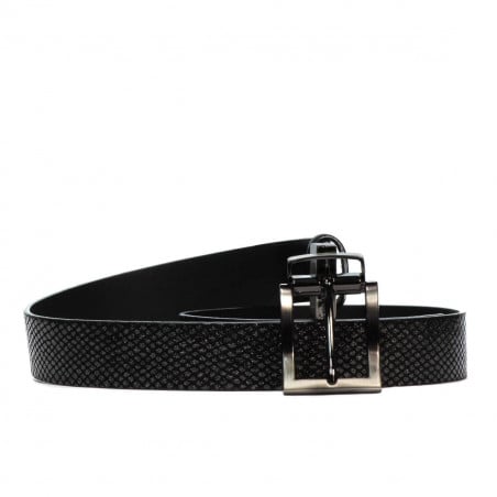 Damen Gürtel 18m schwarz+schwarzer Python