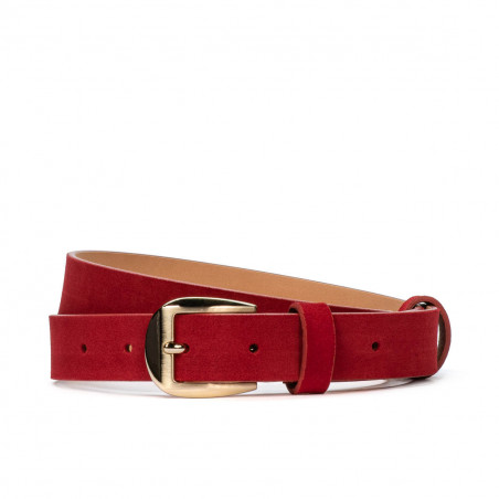 Gürtel Damen 01m rot Velours