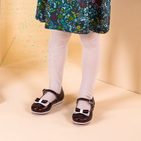 Kleine Kinderschuhe 51c Lack bordeaux+weiß